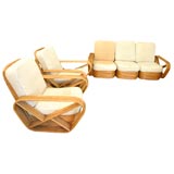 "Square Pretzel" Sofa and Pair of Chairs