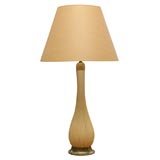 Tall Pale Gourd Shaped Pottery Lamp