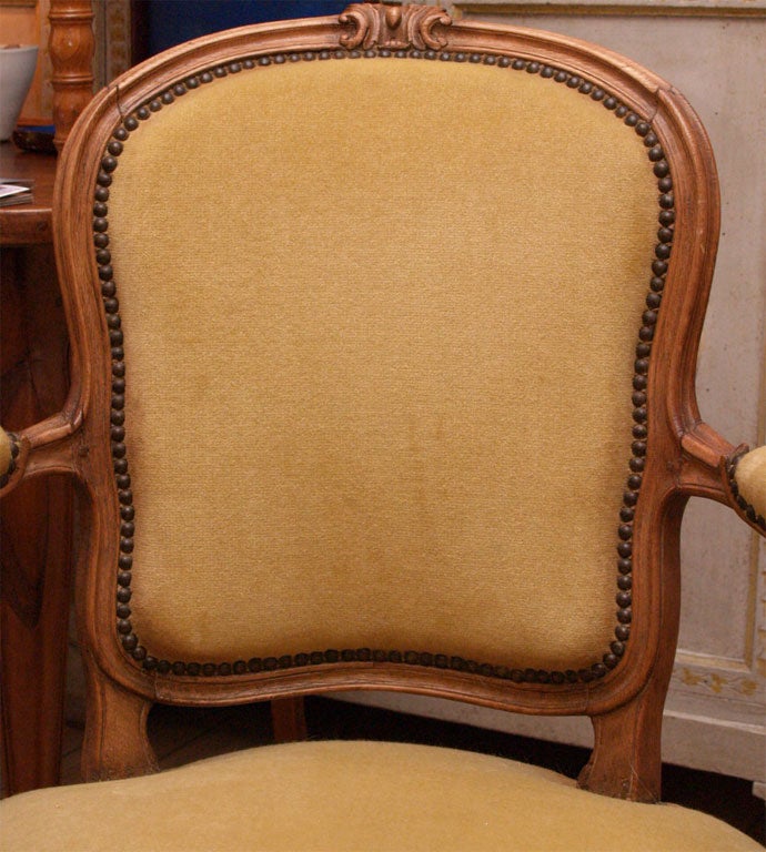 French Pair Louis XV Fauteuil For Sale