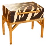 Painted Zebra Chest on Brass Stand.