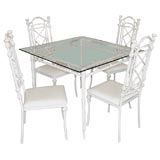 Faux Bamboo Iron Garden Table and Chairs