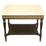 Gold Greek Key Table with Marble Top