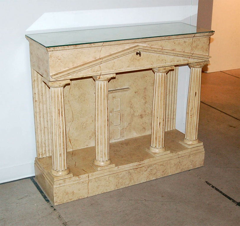 American Post Modern Architectural Greek Temple Console