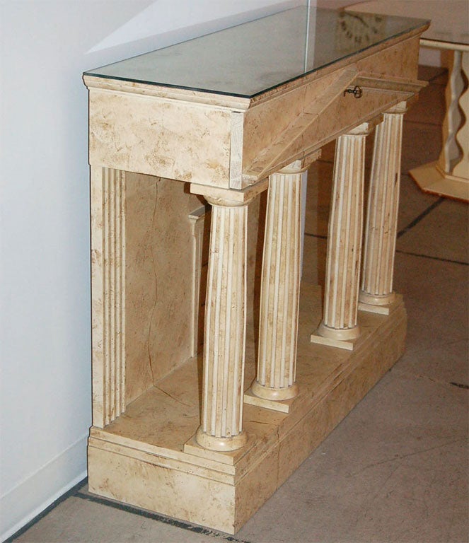 20th Century Post Modern Architectural Greek Temple Console