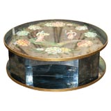 ROUND MIRRORED REVOLVING COFFEE TABLE