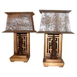 SPECTACULAR PAIR OF LAMPS BY JAMES MONT