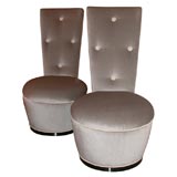 GLAMOROUS PAIR OF DOLPHIN SLIPPER CHAIRS BY JAMES MONT