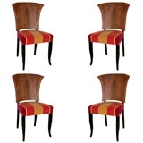 SPECTACULAR SET OF FOUR 1940'S FRENCH CHAIRS