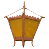 Antique red iron lantern