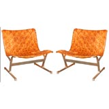 Leather set of 3 Luar chairs by Ross Littell for ICF