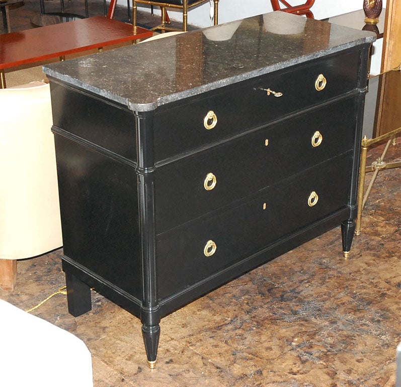 Small black lacquer commode by Jansen