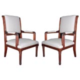 Pair of large French 40's sculpted armchairs