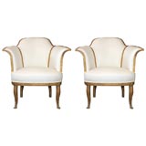 Pair of Art Deco armchairs in the style of Jeanne Lanvin