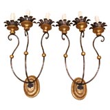 Pair of contemporary iron  sconces