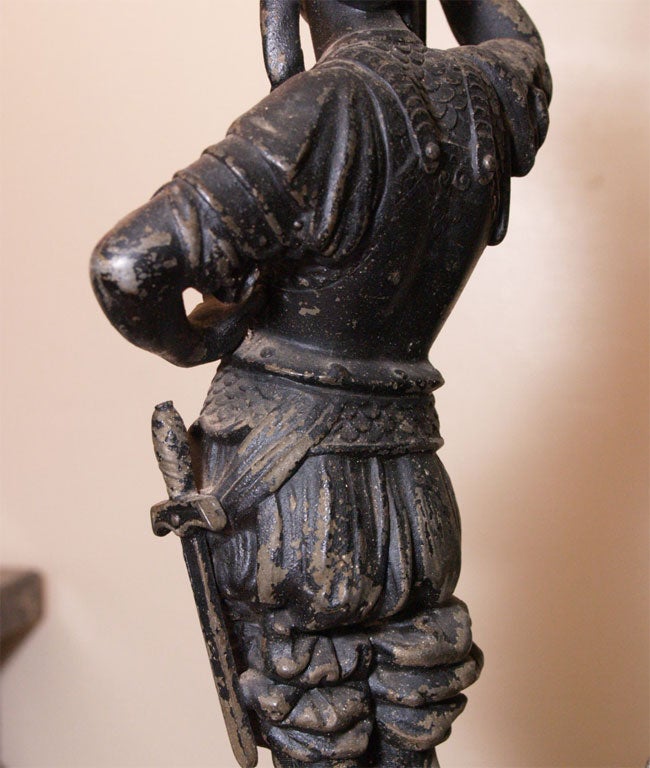 Lamp  with iron soldier figure base 2