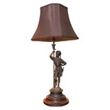 Lamp  with iron soldier figure base