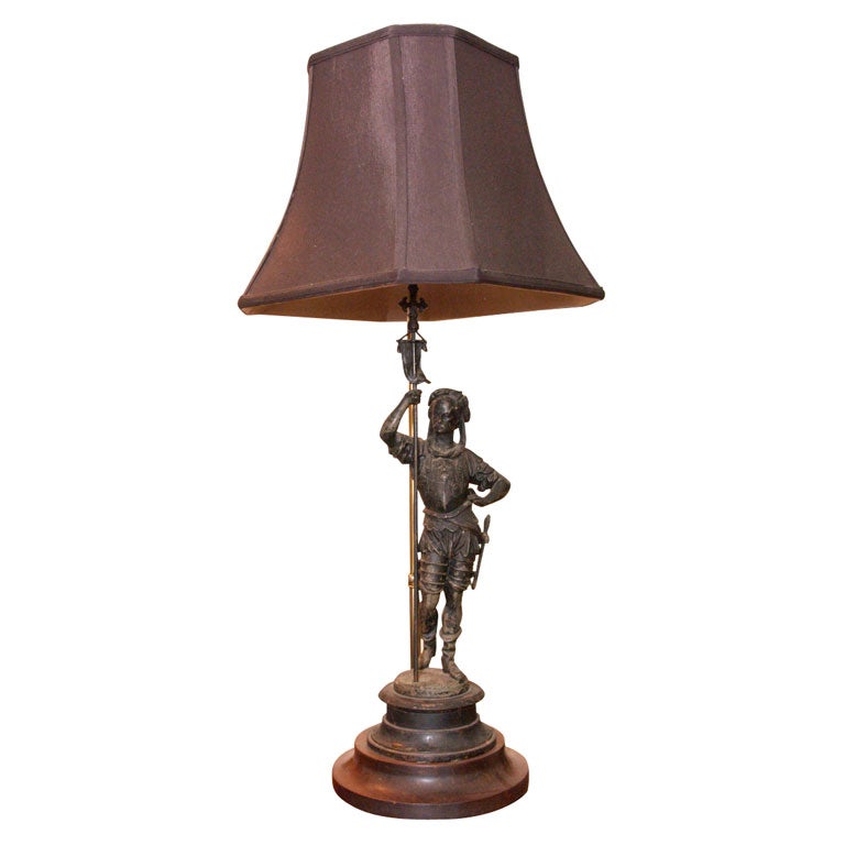 Lamp  with iron soldier figure base