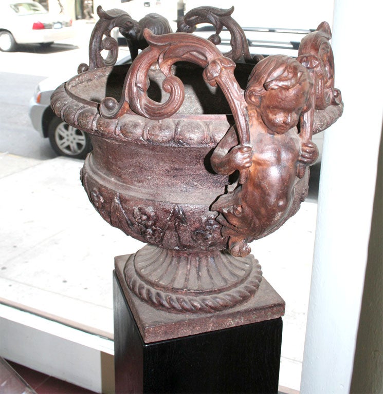 Pair of Cherub Planters For Sale 3