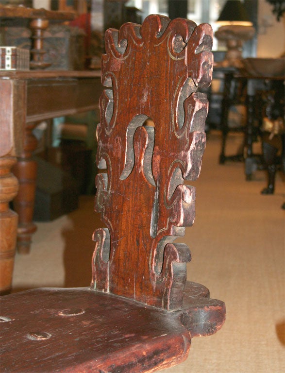 18th Century and Earlier Two 16th century Italian chairs