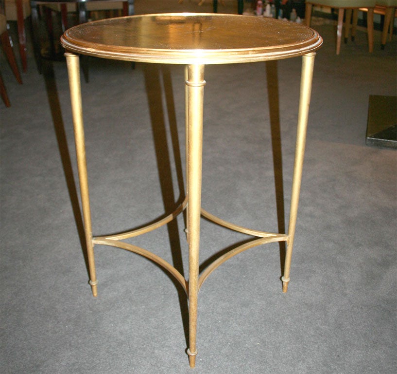 Round Gilt Metal & lacquer Side Table