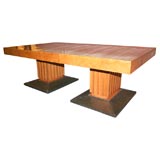 Important Modernist burled elm Dining table