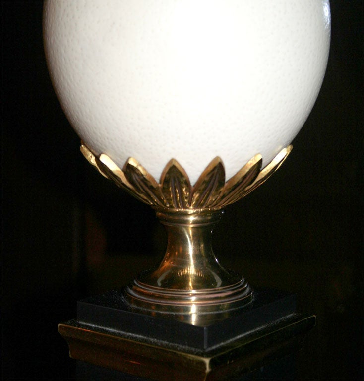 Pair of  Ostrich egg  Lamps by Maison Charles 1