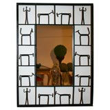 Painted Wrought Iron Mirror attributed to Fredrick Weinberg