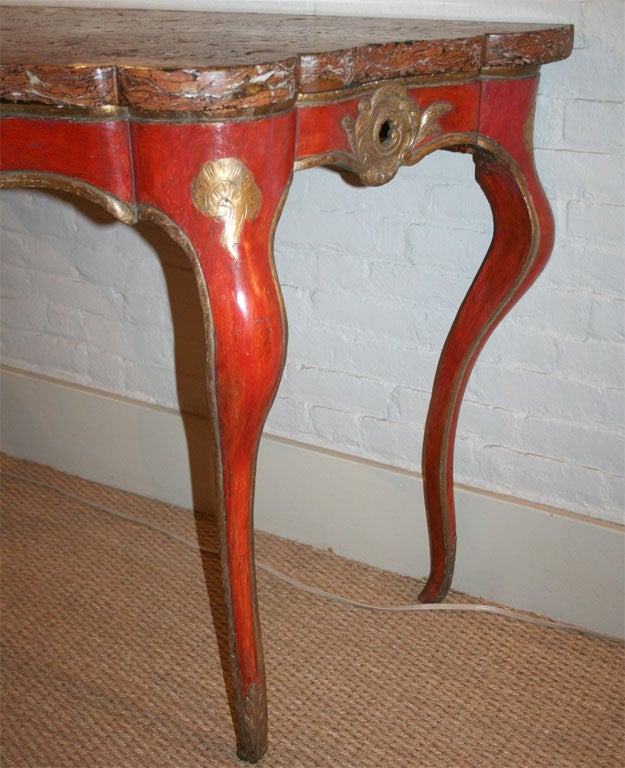 18th Century Italian Serpentine Form Console Table