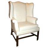 George III Wing Chair Upholstered in Leather