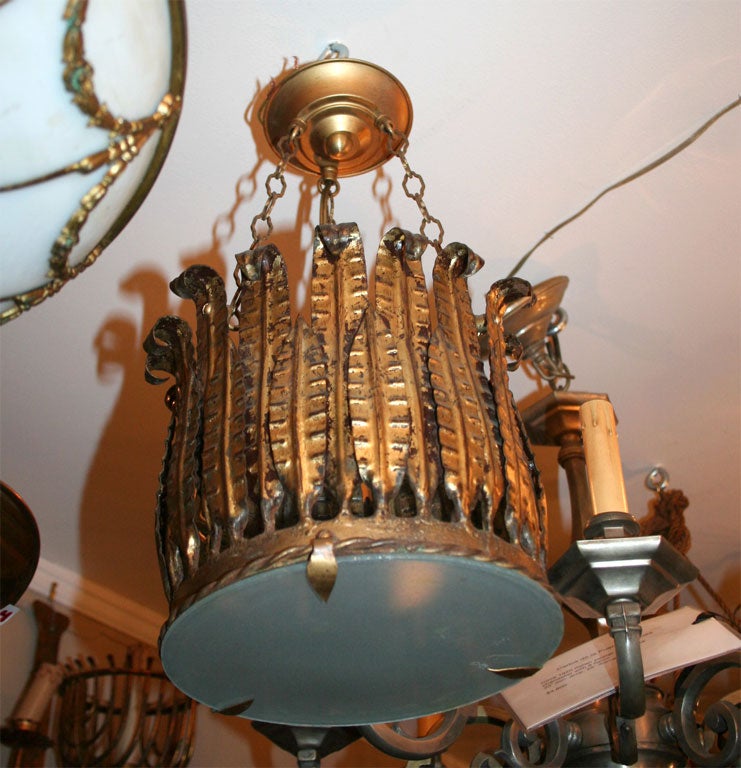 French Gilt Metal Light Fixture at 1stdibs