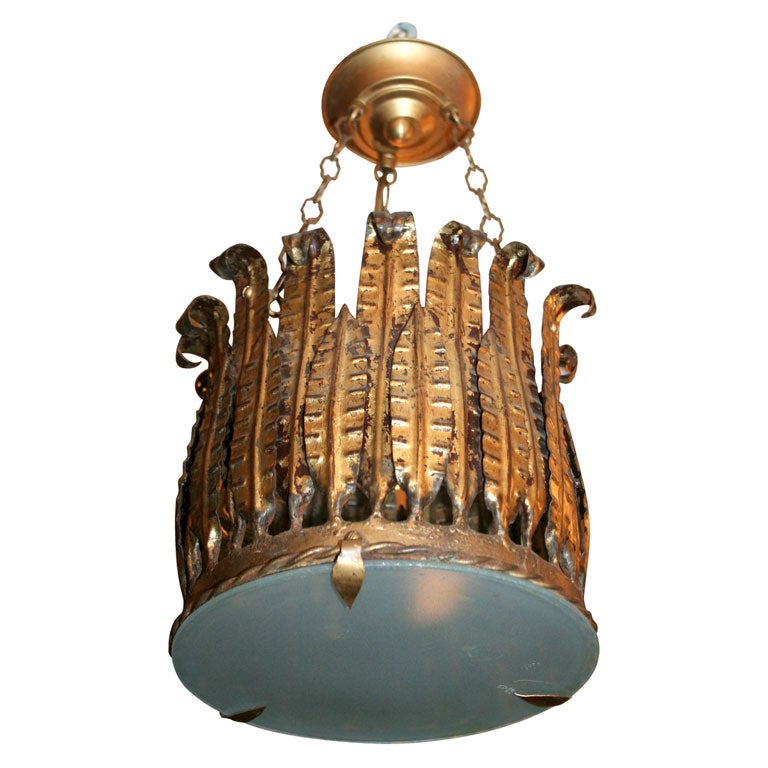 French Gilt Metal Light Fixture at 1stdibs