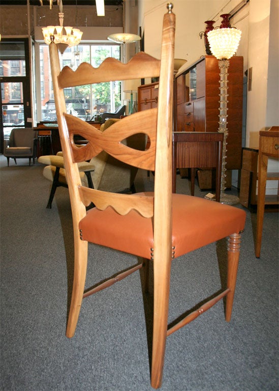 Mid-20th Century Set of Six Dining Chairs Designed by Paolo Buffa made in Italy For Sale