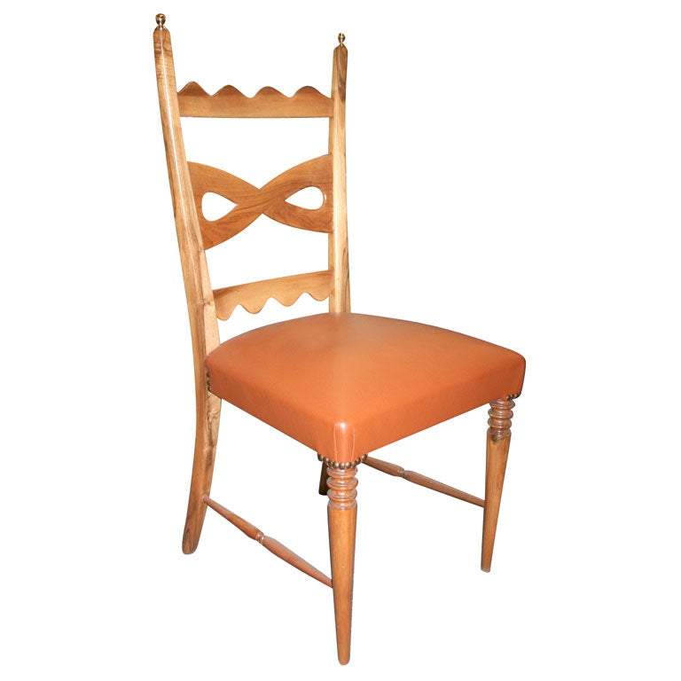Set of Six Dining Chairs Designed by Paolo Buffa made in Italy For Sale