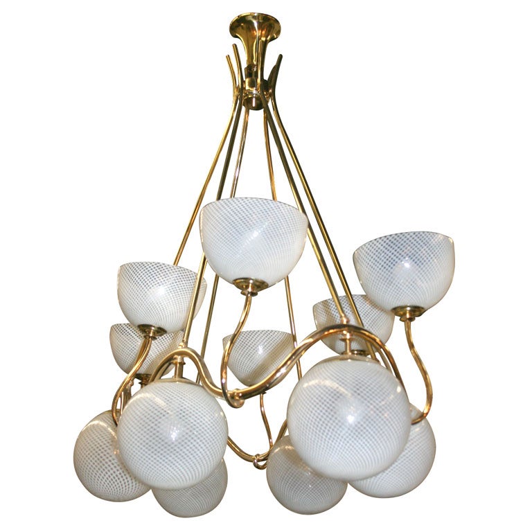 Art Deco Venini Chandelier made in Italy  For Sale