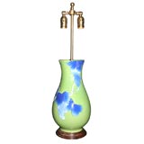 Chinese celadon and blue porcelain vase, mounted as a lamp