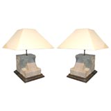 Antique Pair of Stone Lamps