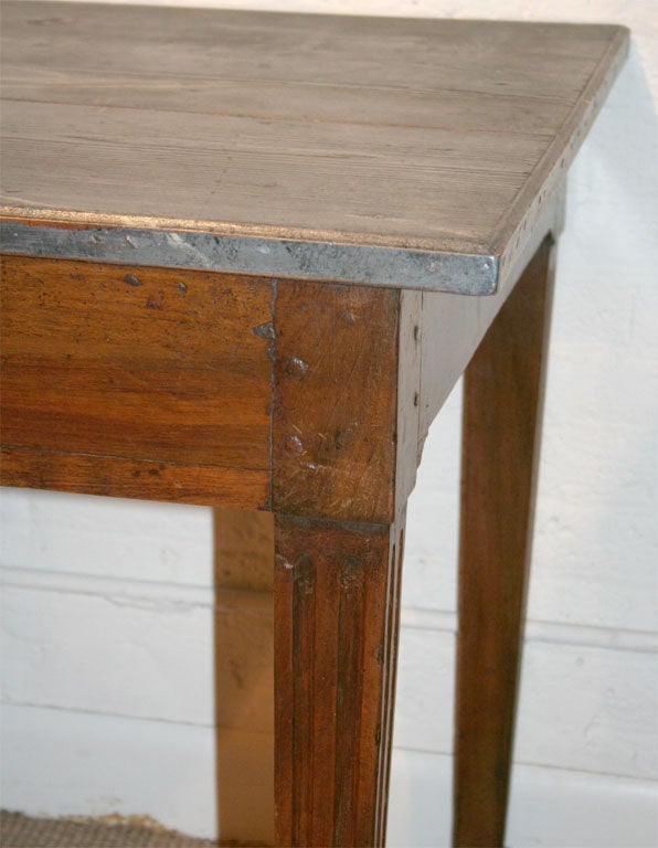 Walnut Table with Faux Marble Top