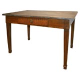 Walnut Table with Faux Marble Top Walnut Table with Faux Marble Top