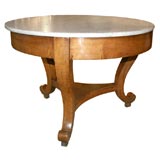 Walnut Gueridon with Marble Top
