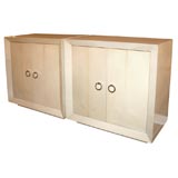 Pair of Custom Parchment Cabinets