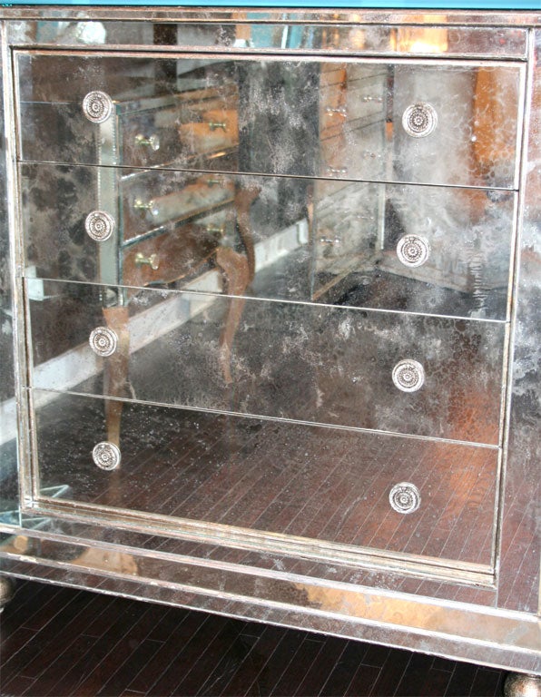 Contemporary Custom Mirrored Ball Foot Dressers For Sale