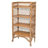 Antique Bar Harbor Wicker Bookcase