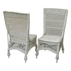 Vintage Bar Harbor Wicker Side Chairs