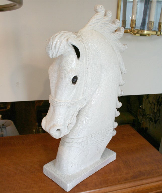 Ceramic horses head lamp 3