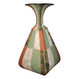 Large Roman Stripe Long Neck Vase