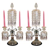 A Pair of Regency Crystal Candelabra