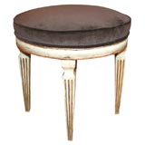An Italian Neoclassic Parcel-Gilt Cream-Painted Tabouret