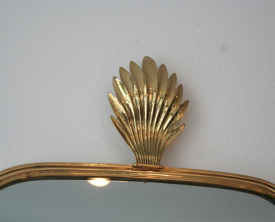 Exquisite Pair 1930's German Brass Mirrors For Sale 1