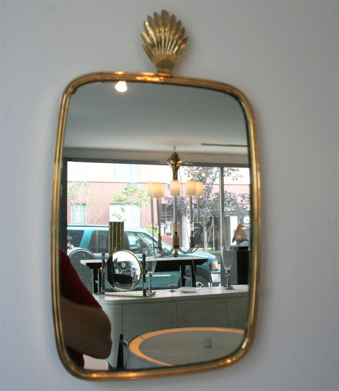 Exquisite Pair 1930's German Brass Mirrors For Sale 3