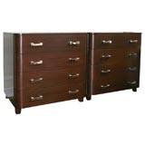 Pair of 1940's Dark Mahogany Dressers